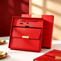 Kit de stylo et journal en cuir haut de gamme personnalisé avec boucle métallique pour événements d'appréciation client, planification, coffret cadeau de bureau