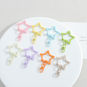 Best-Selling DIY Star-Shaped Five-Point Keychain Golden Brass Alloy Fastener Acrylic Tail Pendant Premium Metal Jewelry - Product Image 2