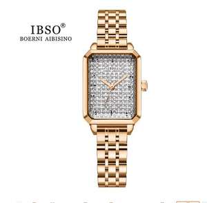 <span class=keywords><strong>IBSO</strong></span> Rose luxe en acier inoxydable femmes montres à Quartz élégant goutte de pluie conception dames montres quotidiennes - Product Image 1