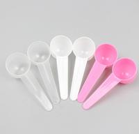Cuillère à café 5g transparente blanche et rose à manche court, cuillère doseuse de 10 ml, cuillères en plastique pour thé, protéines, épices, poudres