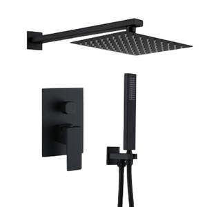 Set <span class=keywords><strong>Doccia</strong></span> Incasso Moderno in Ottone Lucido <span class=keywords><strong>con</strong></span> Miscelatore Termostatico a Singola Maniglia e Getto Morbido, Finitura Cromata <span class=keywords><strong>per</strong></span> Hotel - Product Image 2