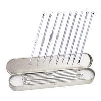 Kit d'outils d'extraction de points noirs et d'acné en acier inoxydable de haute qualité, modèle BHR