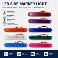 Neue 12-24V LED-Warnleuchte, Blaue Aluminium-Blitzleuchte mit 6 LEDs, Blinkende Kühlergrill-Leuchte, Gelbe Seitenleuchten für LKWs/Autos, Modell DH-041 Net
