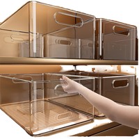 Conteneur de rangement de cuisine classique en plastique transparent rectangulaire écologique de 6 à 10 L avec outil de tri des objets
