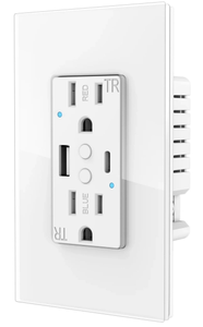 Tuya <strong>Wifi</strong> US Standard Power <strong>Smart</strong> Wall Sockets Home Electrical 110-250V 15A PD20W 2 AC Outlets <strong>Plugs</strong> &amp; Sockets - Product Image 2
