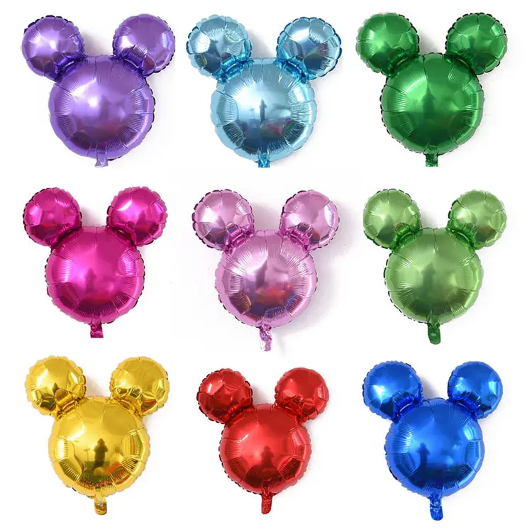 New design 24 inches plain minnie head foil balloon cmyk printing cartoon character bowknot foil balloon for happy birthday