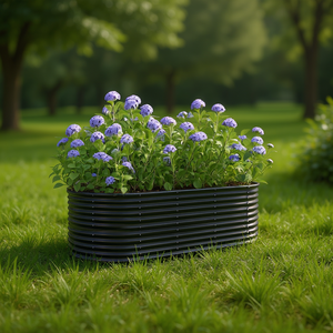 Grand lit de jardin surélevé en acier anthracite thermolaqué, durable, pour usage domestique moderne - Product Image 2