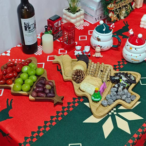 Wooden Christmas Tree <b>Tray</b> With Star Top For Dessert Fruit Snack Serving Hotel Coffee <b>Tea</b> Party Decor - Product Image 2