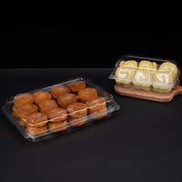 Boîte alimentaire jetable transparente en PET de qualité alimentaire, forme trapézoïdale, pour pâtisseries occidentales, style similaire à Hemas