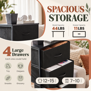 Cómoda Moderna para Dormitorio con Cajones, Estructura Metálica y Tapa de Madera, Mueble Organizador de Almacenamiento para Sala de Estar o Armario - Product Image 5