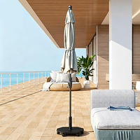 JH-Mech Socle de parasol de terrasse extérieur en acier épais renforcé, avec tige haute et processus anti-rouille