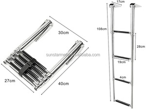 Escalera Telescópica Plegable de Acero Inoxidable para Barcos YUMU, 4 Escalones Antideslizantes, Nueva Condición, para Muelle de Yates y Pontones - Product Image 6