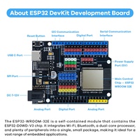 Papan Pengembangan ESP32-Wroom-32E CH340C Mendukung Komunikasi Dual-mode Wi-Fi & Bluetooth 2.4 GHz untuk Arduino ESP32 Devkit