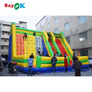 Outdoor Games Inflatable Rock Climbing Wall Slide Park Inflate Giant Inflatable Water Slides For Adult