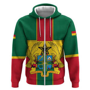 Vente en gros Veste à fermeture éclair imprimée du drapeau du Ghana avec capuche <span class=keywords><strong>Sweat</strong></span>-shirt surdimensionné pour hommes Veste d'extérieur graphique pour garçon - Product Image 5