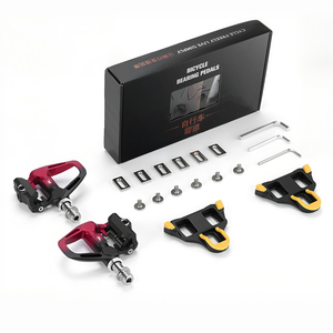 Pedal de bloqueo de bicicleta de <span class=keywords><strong>carretera</strong></span> de aleación de aluminio WEST BIKING, piezas de bicicleta, eje de titanio <span class=keywords><strong>SPD</strong></span> con placa de bloqueo, Pedal de bicicleta autoblocante - Product Image 4