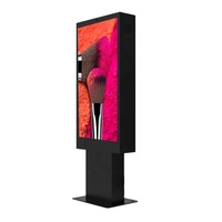 Kiosque numérique extérieur à écran LCD de 75 pouces, résistant à l'eau, sans entretien, résolution 4K, à poser au sol, pour drive-thru