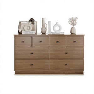 Modern Wooden Dresser With 8 Drawers Minimalist Design Solid Wood <b>Bedroom</b> Furniture Freestanding <b>Storage</b> <b>Cabinet</b> - Product Image 1