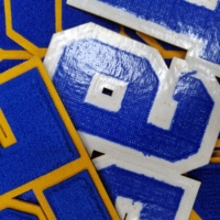 4 "Hauteur des lettres grecques stockées Chenille Patches Iron on Sorority Group Numbers Twill Applique pour Hoodies
