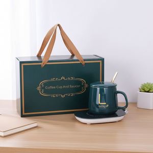 2026 Promotional <b>USB</b> Electric <b>Heating</b> Ceramic Coffee Mug Warmer Smart Office Drinkware Gift Set for Camping - Product Image 2