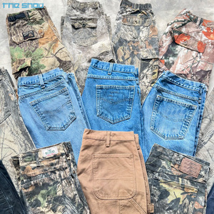 Pantalon Vintage Logo Personnalisé Pantalon avec Poche Style Décontracté Jambe Droite Couleur Bloquant Patchwork Lâche Pantalon <span class=keywords><strong>Cargo</strong></span> en Velours Côtelé Hommes - Product Image 1