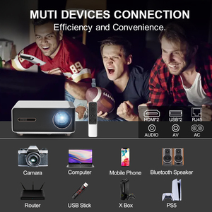 Rigal RD-839 thông minh ngoài trời Wifi 6 Máy Chiếu TV trò chơi 4K Video rạp chiếu phim tại nhà <span class=keywords><strong>3</strong></span> <span class=keywords><strong>LCD</strong></span> Bluetooth theatr Màn hình máy chiếu cho văn phòng - Product Image 3