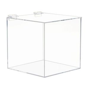 Tùy chỉnh kích thước rõ ràng Acrylic Hộp hiển thị với bản lề Nắp Acrylic xi lanh Rack hiển thị với bản lề nắp cho sự đóng góp - Product Image 5