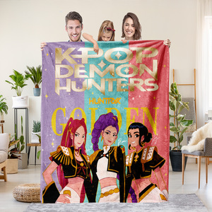 Couverture décorative en flanelle imprimée Kpop Demon Hunters, dessin animé Kawaii, anime, literie personnalisée pour enfants et bébés - Product Image 3