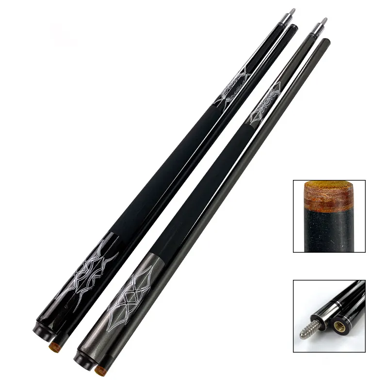 High Quality Wholesales Carbon Fiber Snooker 1/2 Pool Cues Stick With 13mm Cue Tips