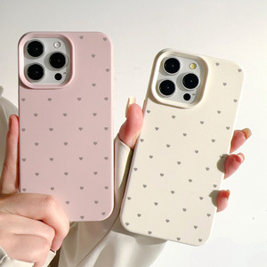 Semplice colore della caramella cuore a pois per Iphone16 Pro custodia per telefono cellulare Max per <span class=keywords><strong>IPhone</strong></span> 14 finta pelle Texture TPU - Product Image 3