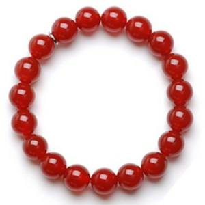 สร้อยข้อมือพลอยอาเกตสีแดงสวยงาม ขนาด 6-8 มม. ราคาโรงงาน - Product Image 1