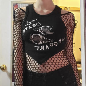 Nouveau haut sexy pour femmes, transparent, ajouré, en maille filet, à manches longues, moulant, t-<span class=keywords><strong>shirt</strong></span> de plage - Product Image 3