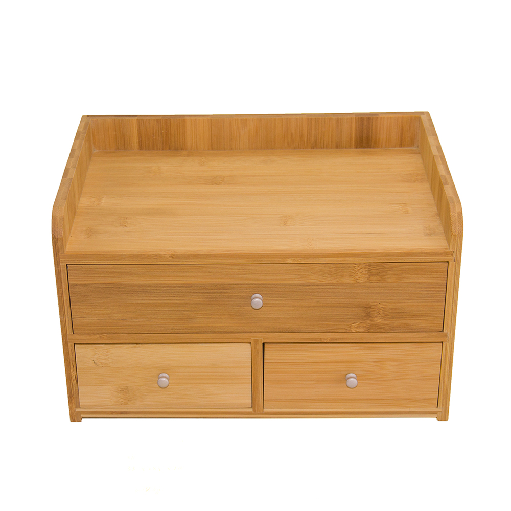 Оптовая продажа, бамбуковый Настольный органайзер, ящик для хранения