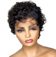Perruques synthétiques Lace Front complètes courtes, volumineuses, noires, naturelles, effet duveteux, petites boucles africaines, résistantes à la chaleur, pour femmes, vente en gros