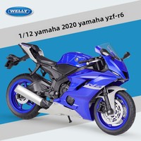 WELLY 1:12 Modèle de moto Yamaha en alliage métallique pour garçons, jouet moulé sous pression, moto de simulation articulée pour collectionneurs, cadeau, vente en gros