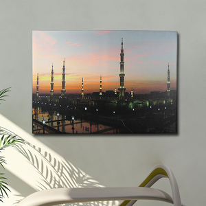 Scène de nuit l'islam l'<span class=keywords><strong>architecture</strong></span> éclairer peinture sur toile avec led lumière, led lumineux de peinture - Product Image 4