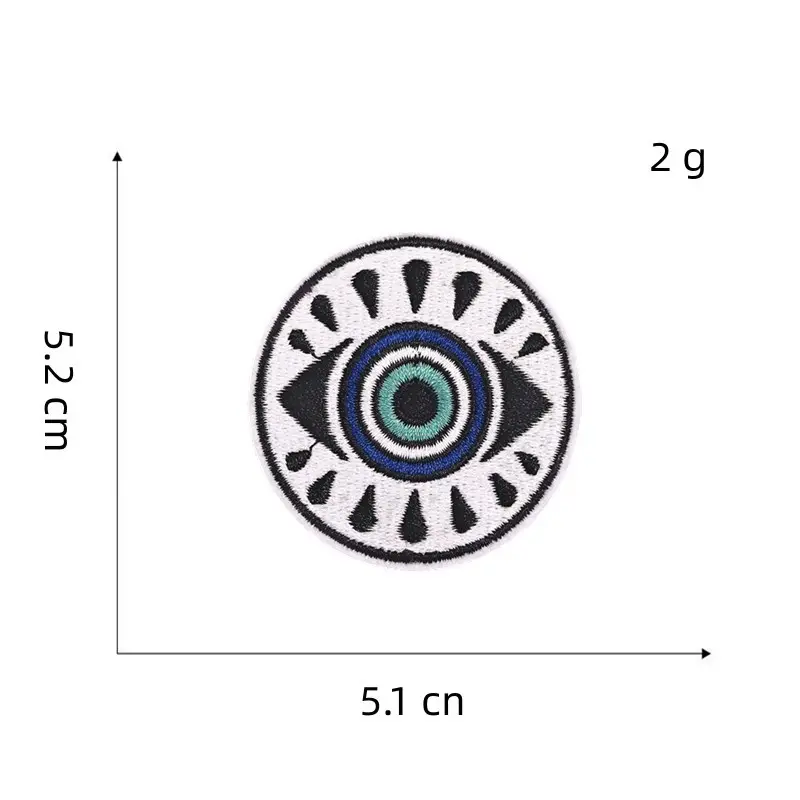 Новые тканевые нашивки с изображением глаз демона, компьютерная вышивка, голубые глаза, Глажка одежды, декоративные нашивки