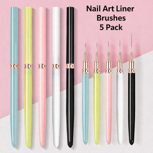 Fornitura Diretta dalla Fabbrica: Set di 5 Pennelli Professionali di Lusso per Nail Art in Stile Giapponese, Ultra Sottili, per Decorazioni Floreali e Gel Polish - Product Image 2