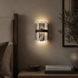 Lámpara de Pared LED de Metal Bronce Oscuro, 2700K, Luz Blanca Cálida, CRI 90, Pantalla de Vidrio Ámbar, Decoración Moderna para Dormitorio, Cabecera, Pasillo - Product Image 1