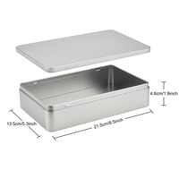 Boîte en étain rectangulaire de 215x135x48mm pour cadeaux, accessoires, outils, aliments, jouets, chocolats, bonbons, biscuits, emballage de Noël