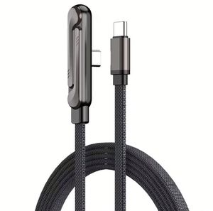 6A 240W Fast Charging Nylon Braided <b>Cable</b> with Phone Stand 90 Elbow 360 Rotation Multi-Angle Type-C for iPhone Gaming - Product Image 1