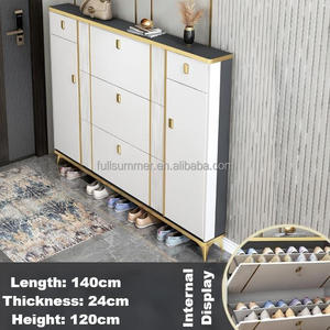 Gabinete de zapatos abatible ultrafino de lujo Fullsummer Light: Gabinete de entrada para el hogar, Zapatero de almacenamiento al aire libre, minimalista moderno - Product Image 6