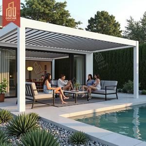 Toit à lamelles motorisé pliable, bioclimatique, en aluminium, extérieur, premium, personnalisable, jardin, patio, <span class=keywords><strong>terrasse</strong></span>, pergola - Product Image 2