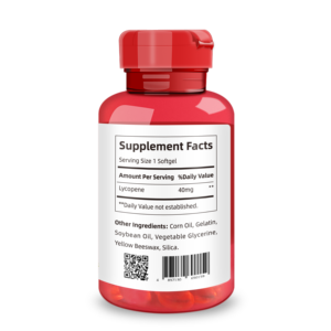 Fabricante Mayorista de Suplementos de Licopeno para Apoyo Antioxidante y a la Salud del Corazón, 40 mg, 60 Cápsulas Blandas de Licopeno - Product Image 2