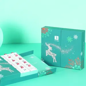 ISO9001 Custom Gift Woman 24 Days Countdown Cosmetic Makeup Valentine's Day Paper Advent Calendar Box With Drawers