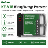 Protecteur de tension de type câblé Puluos KE-V18, 220V monophasé, dispositif de protection de puissance pour compresseurs AC