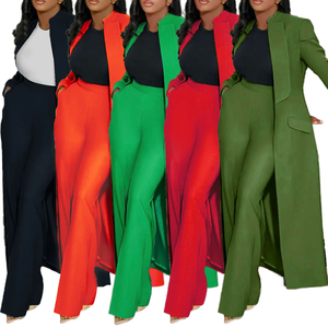 Conjunto de Camisa Africana de Seda Transpirable de Alta Calidad, Talla Grande, Color Sólido, Ropa para Mujer, Botones QIAOYANG - Product Image 1