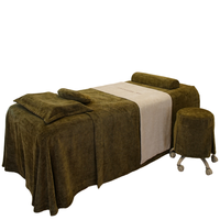 Parures de draps de luxe vert foncé pour table de massage, épaisses, pour lits de beauté, simples, pour salons et physiothérapie