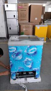 SD-158 cong kính <span class=keywords><strong>mini</strong></span> Kem hiển thị tủ đông cho siêu thị trượt cửa kính Kem tủ đông - Product Image 5