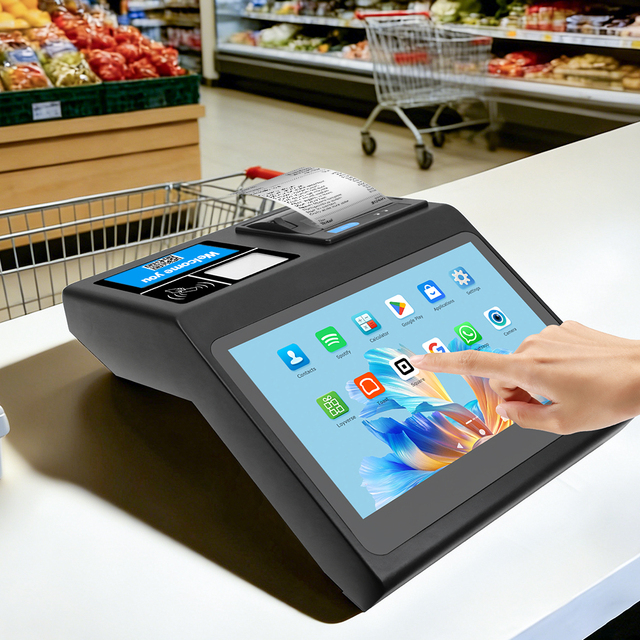High Efficiency  Tablet  POS System 11.6 Touch Screen Metal Frame Auto-Cut Thermal Printer NFC & 2D Scanner Windows/Android POS
